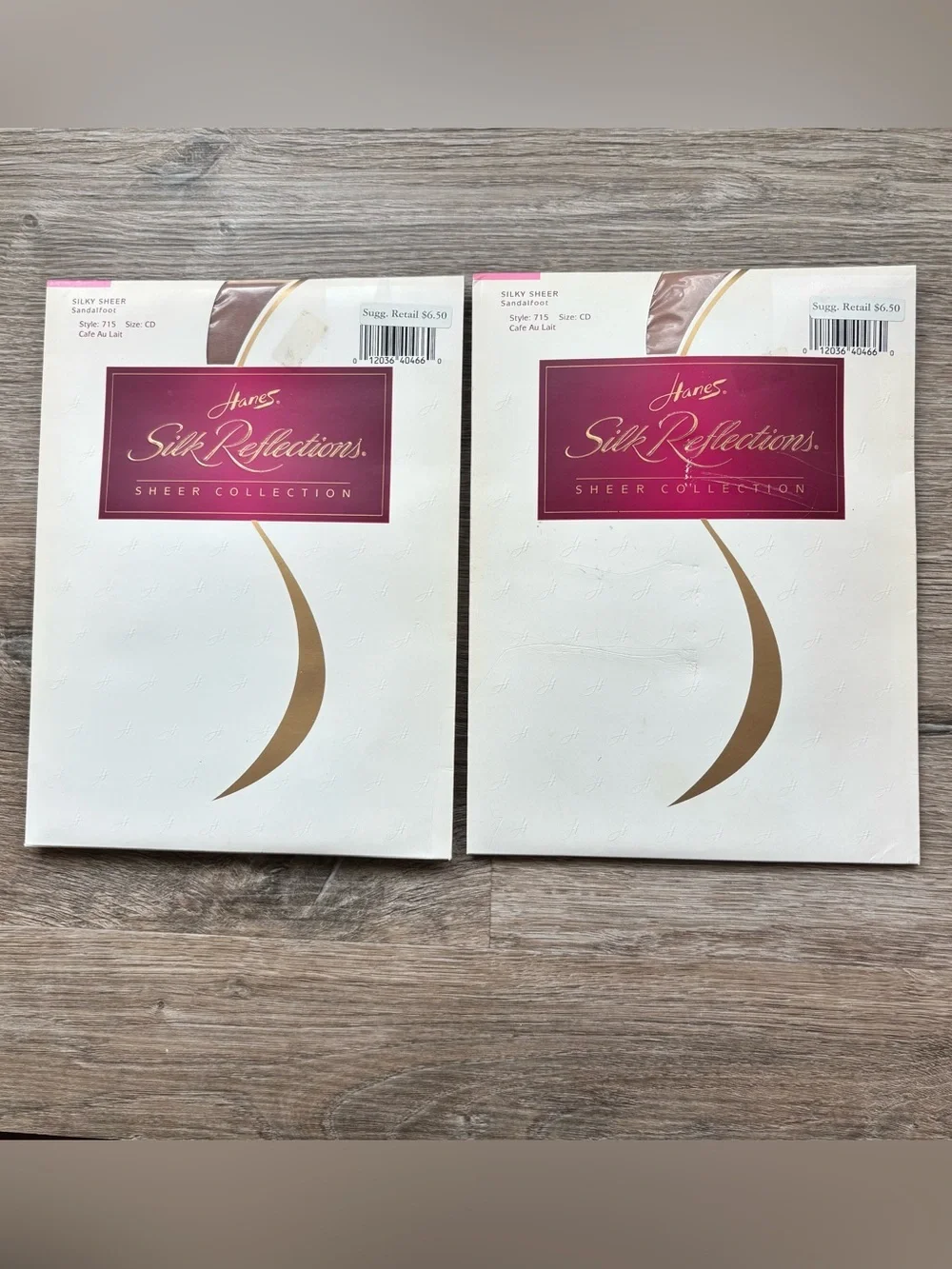 Hanes Silk Reflections Sandalfoot Pantyhose Nylons NWT Vintage in Cafe Au Lait